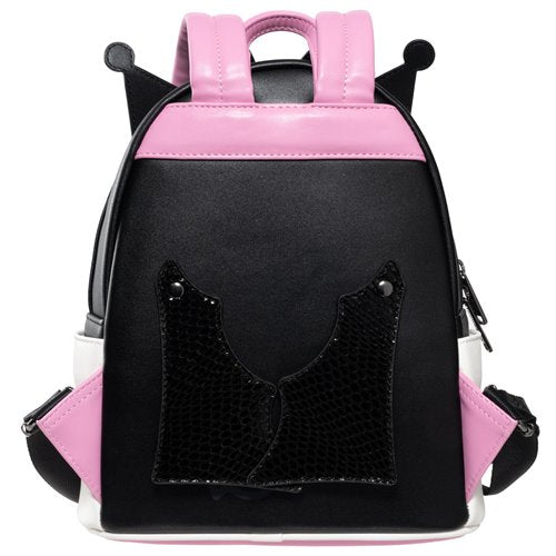 Sanrio Kuromi mini bag with devilish wings and purple heart embellishments