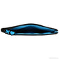 Blue pouch with a black zipper on a white background