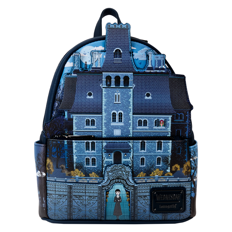 Longefly Wednesday Nevermore Academy Castle Glow Mini Backpack