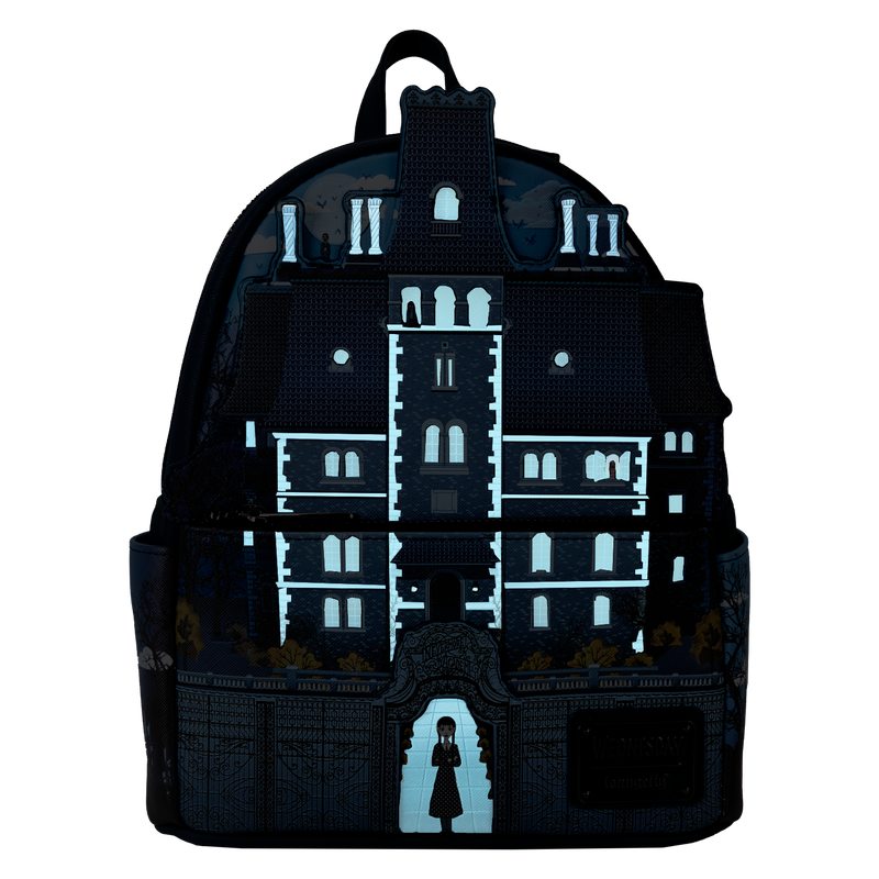 Loungefly Wednesday Nevermore Academy Castle Glow Mini Backpack - Leo's Treasure Box