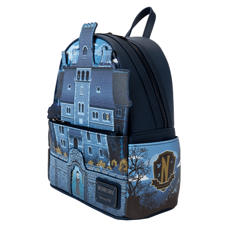 Loungefly Wednesday Nevermore Academy Castle Glow Mini Backpack - Leo's Treasure Box