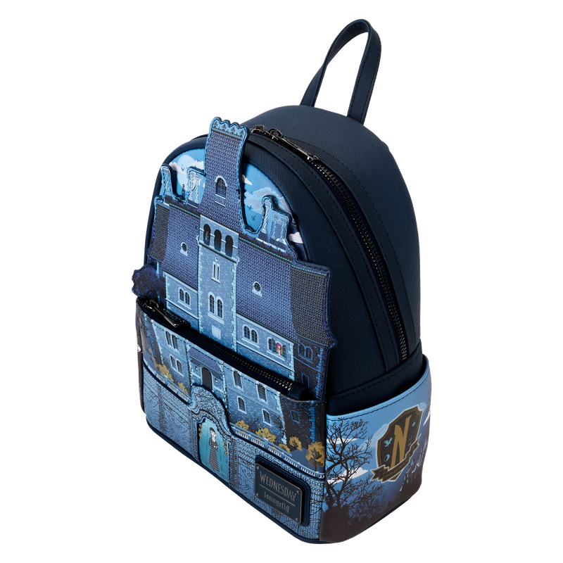 Longefly Wednesday Nevermore Academy Castle Glow Mini Backpack