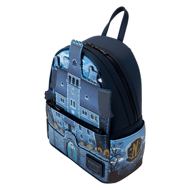 Loungefly Wednesday Nevermore Academy Castle Glow Mini Backpack - Leo's Treasure Box