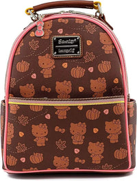 Loungefly x Sanrio Hello Kitty Pumpkin Spice Allover Print Mini Convertible Backpack - Leo's Treasure Box