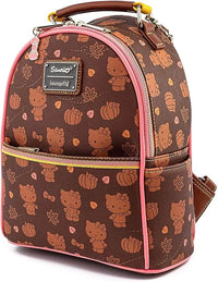 Loungefly x Sanrio Hello Kitty Pumpkin Spice Allover Print Mini Convertible Backpack - Leo's Treasure Box