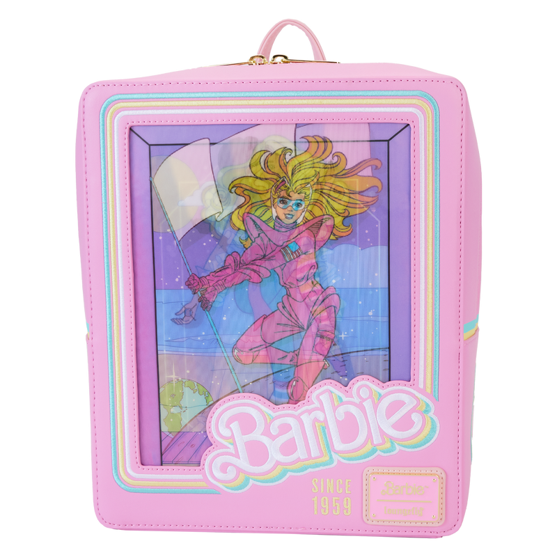 Loungefly Barbie 65th Anniversary Doll Box Triple Lenticular Mini Backpack