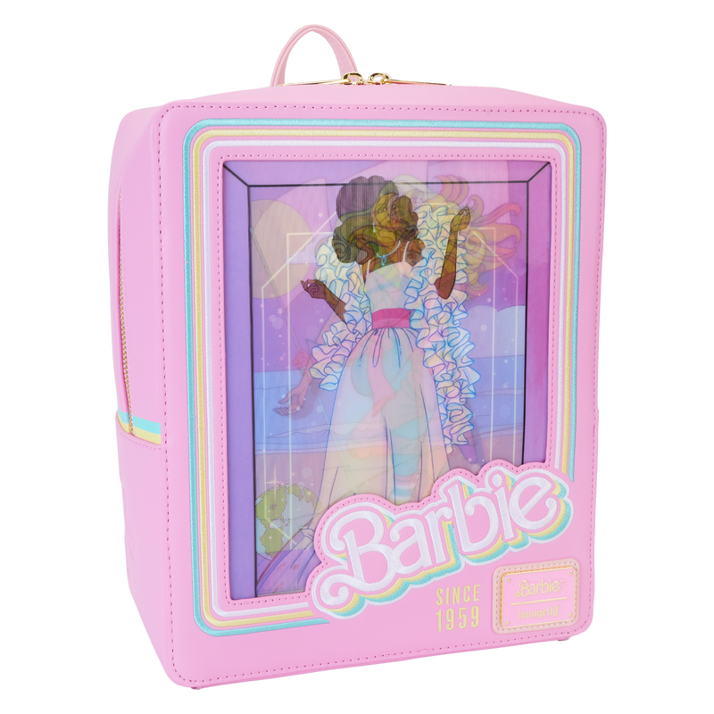 Loungefly Barbie 65th Anniversary Doll Box Triple Lenticular Mini Backpack - Leo's Treasure Box