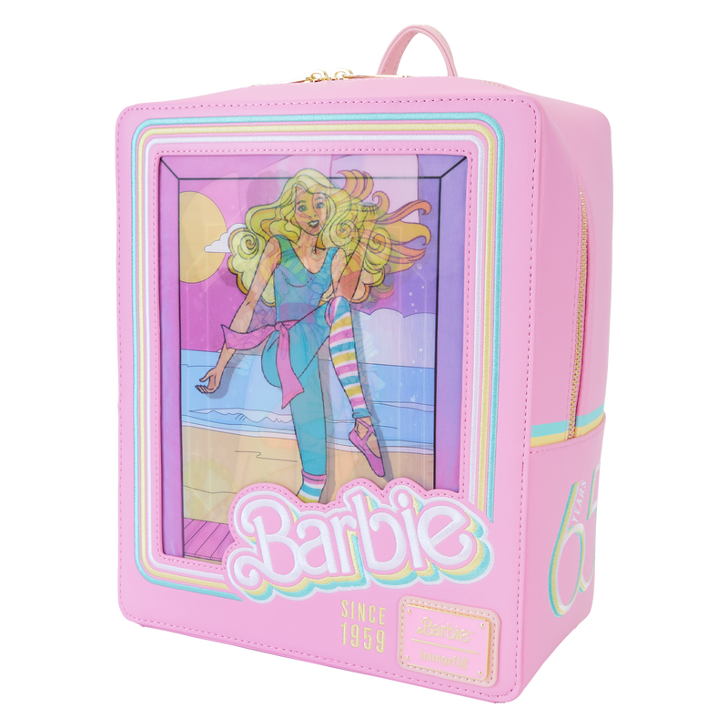 Loungefly Barbie 65th Anniversary Doll Box Triple Lenticular Mini Backpack