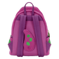 purple backpack with green accents on a white background