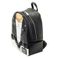 Black backpack with studded details on a white background