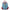 Blue and red backpack with a visible brand logo on a white background