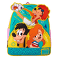 Backpack with cartoon characters on a white background