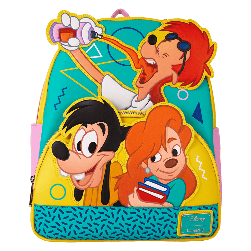 Backpack with cartoon characters on a white background