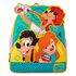 Backpack with cartoon characters on a white background