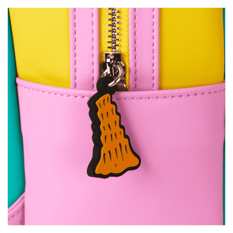 Colorful bag with a unique keychain attached