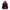 Black backpack with red accents and a cartoon parrot design on a white background