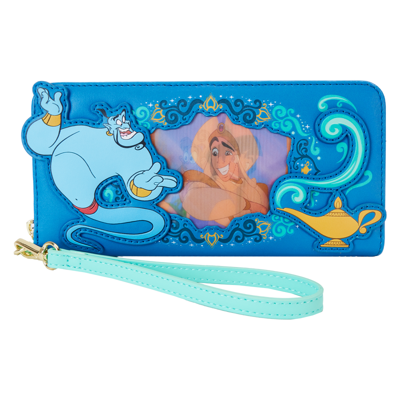 Loungefly Disney Aladdin Princess Series Lenticular Zip Around Wristlet Wallet - Leo's Treasure Box