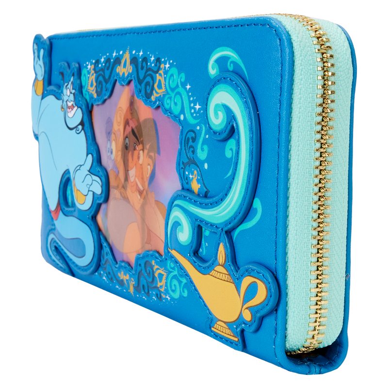 Loungefly Disney Aladdin Princess Series Lenticular Zip Around Wristlet Wallet - Leo's Treasure Box