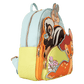 Backpack with animated character design on a white background