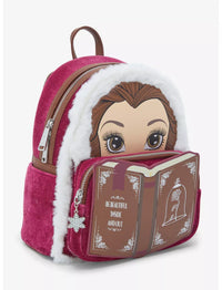 Loungefly Disney Beauty and the Beast Belle Winter Wear Storybook Mini Backpack