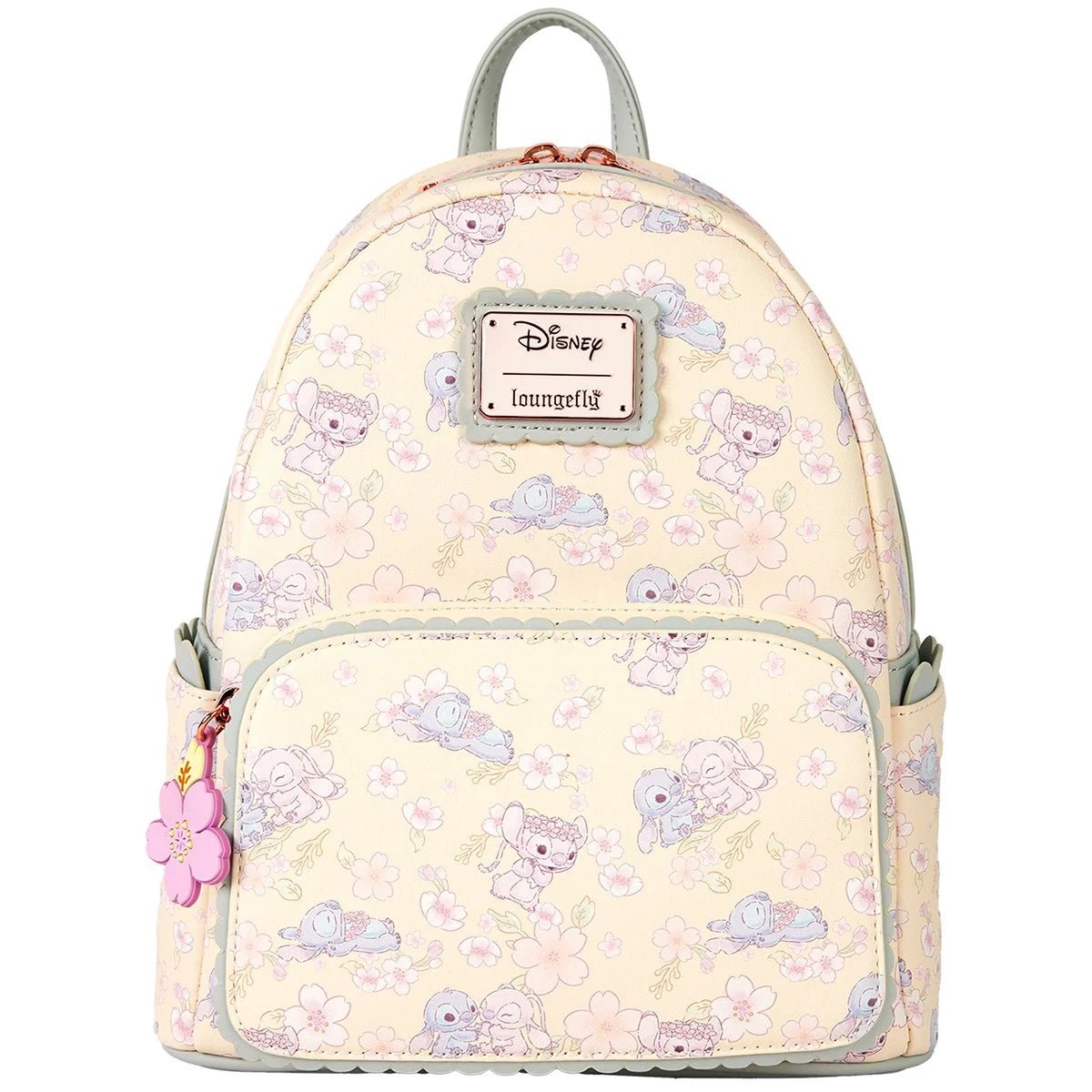 Backpack with Disney character pattern on a white background