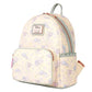 Backpack withstitch and angel pattern and Disney logo on a white background