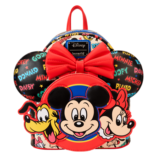 Loungefly Disney Mickey & Friends Classic All-Over Print Mini Backpack With Ear Headband - Leo's Treasure Box