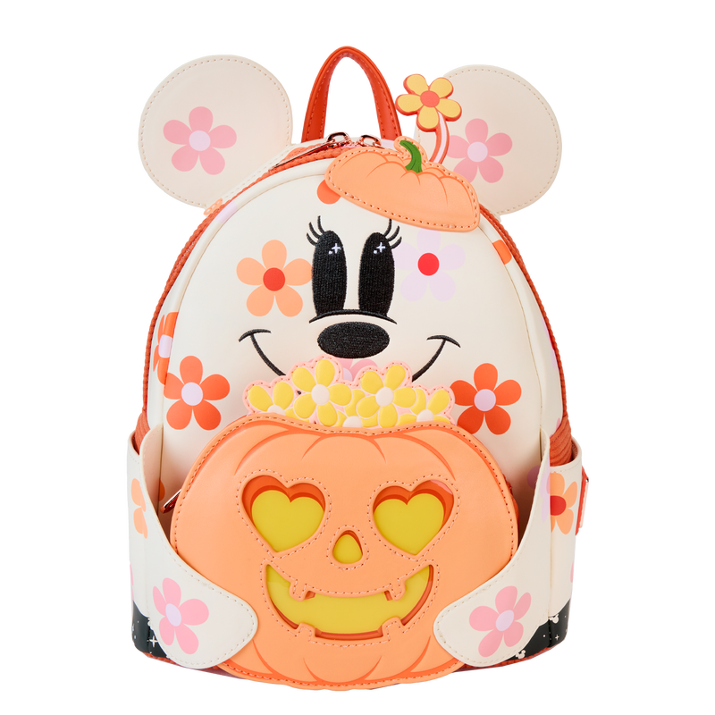 Loungefly Disney Minnie Mouse Floral Ghost Cosplay Light Up Glow Mini Backpack