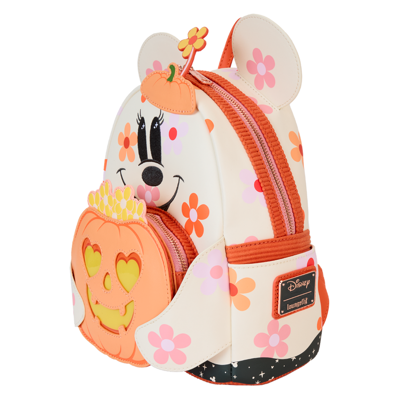 Loungefly Disney Minnie Mouse Floral Ghost Cosplay Light Up Glow Mini Backpack