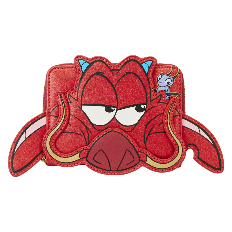 Loungefly Disney Mulan 25th Anniversary Mushu Glitter Cosplay Zip-Around Wallet