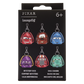 Pixar Loungefly Disney Cars mystery box bag charm set in its original black retail packaging, featuring six character keychains on the front.