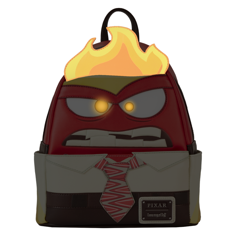 Loungefly Disney Pixar Inside Out Exclusive Anger Cosplay Light Up Glow Mini Backpack