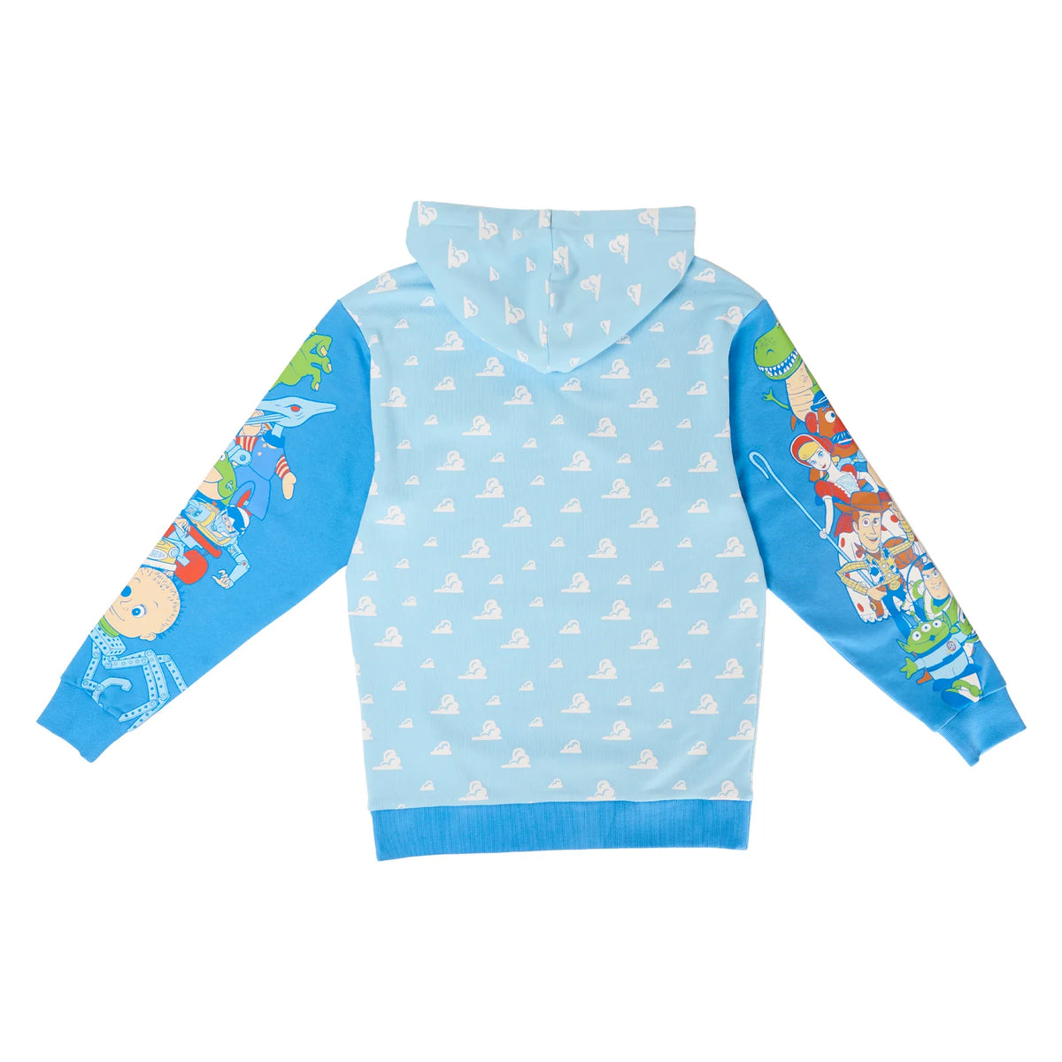 Loungefly Pixar Toy Story hoodie combining heroic friends and mischievous foes
