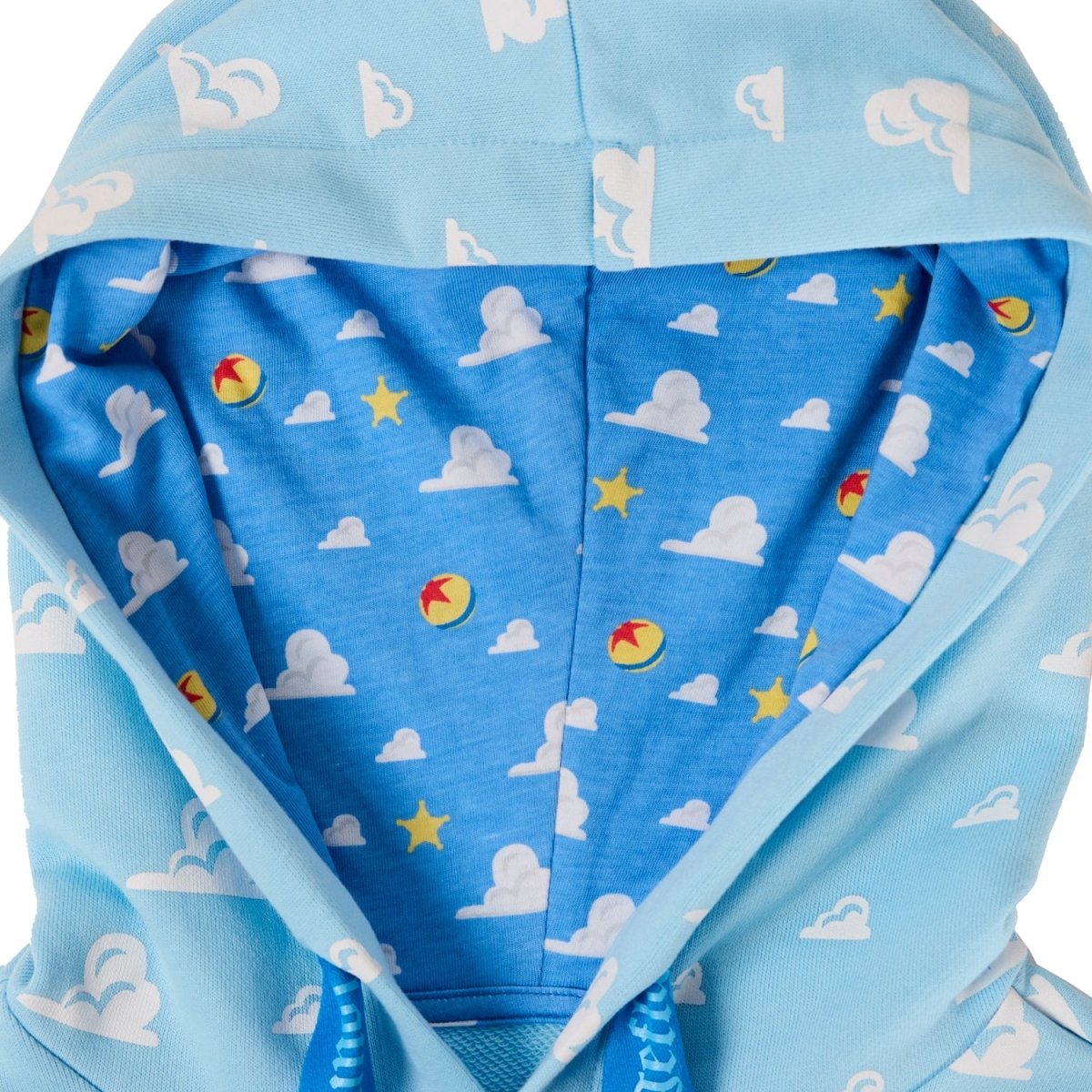 Loungefly Toy Story hoodie showcasing Pixar favorites in a playful hero vs villain style