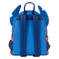 Blue backpack with dragon ears on a white background
