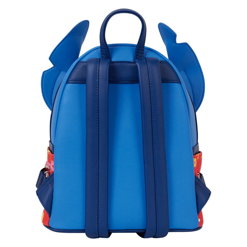 Blue backpack with dragon ears on a white background