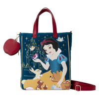 Loungefly Disney Snow White Classic Apple Quilted Velvet Tote Bag With Coin Bag