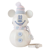 Loungefly Disney Stitch Shoppe Mickey Mouse Exclusive Winter Snowman Iridescent Figural Crossbody Bag