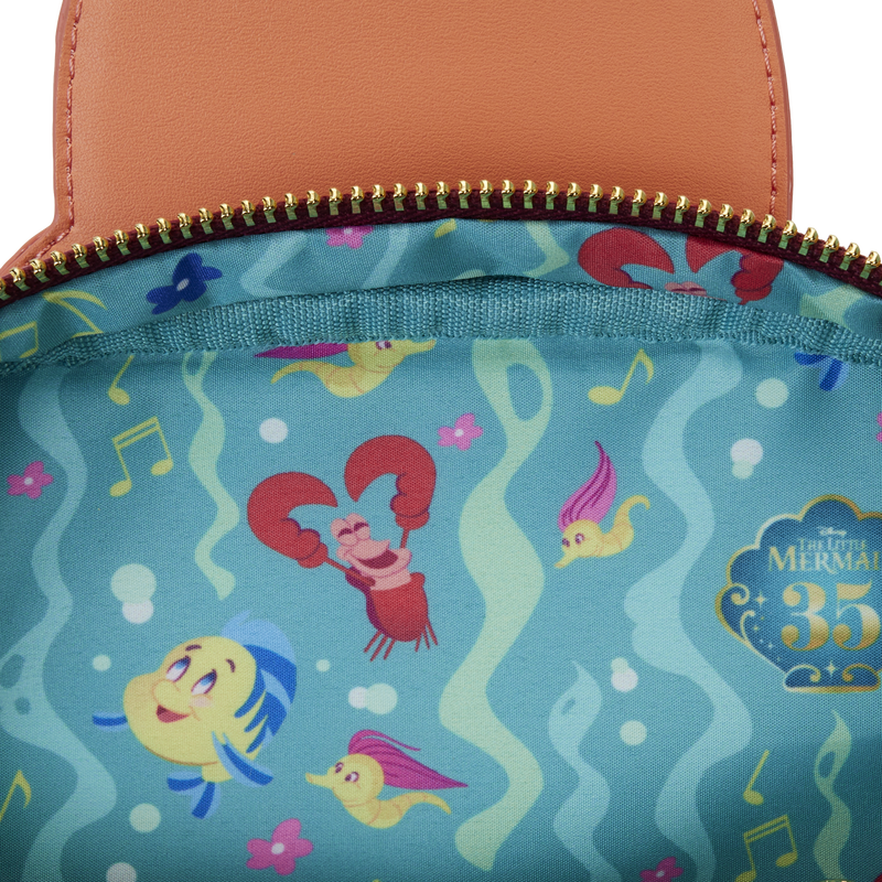 Loungefly Disney The Little Mermaid  35th Anniversary Sebastian Crossbuddies Bag