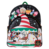 Loungefly Disney The Nightmare Before Christmas Candy Cane Carousel Glow Mini Backpack