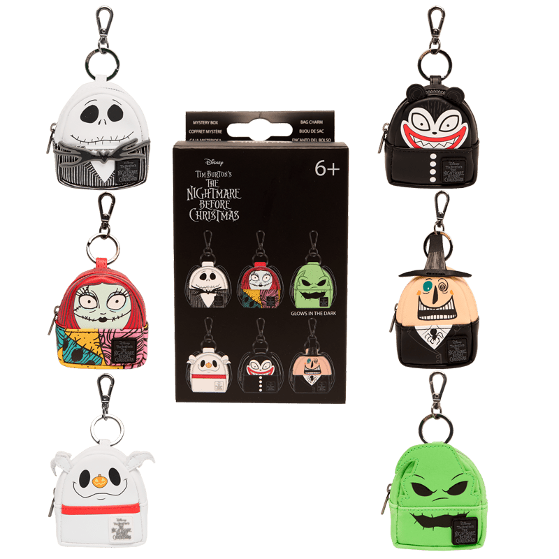 Set of keychains inspired by characters from 'The Nightmare Before Christmas' 