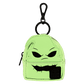 Oogie Boogie Loungefly mini backpack keychain charm in burlap-inspired texture with creepy-cute dice details