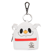 Zero mini backpack charm from Loungefly featuring the ghost dog’s glowing pumpkin nose and white flowing design