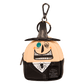 The Mayor mini backpack keychain charm from Loungefly displaying his two-faced design and Halloween Town badge details