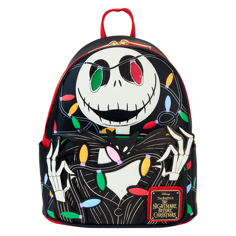 Loungefly Disney The Nightmare Before Christmas Jack Wrapped In Lights Light Up Glow Mini Backpack - Leo's Treasure Box