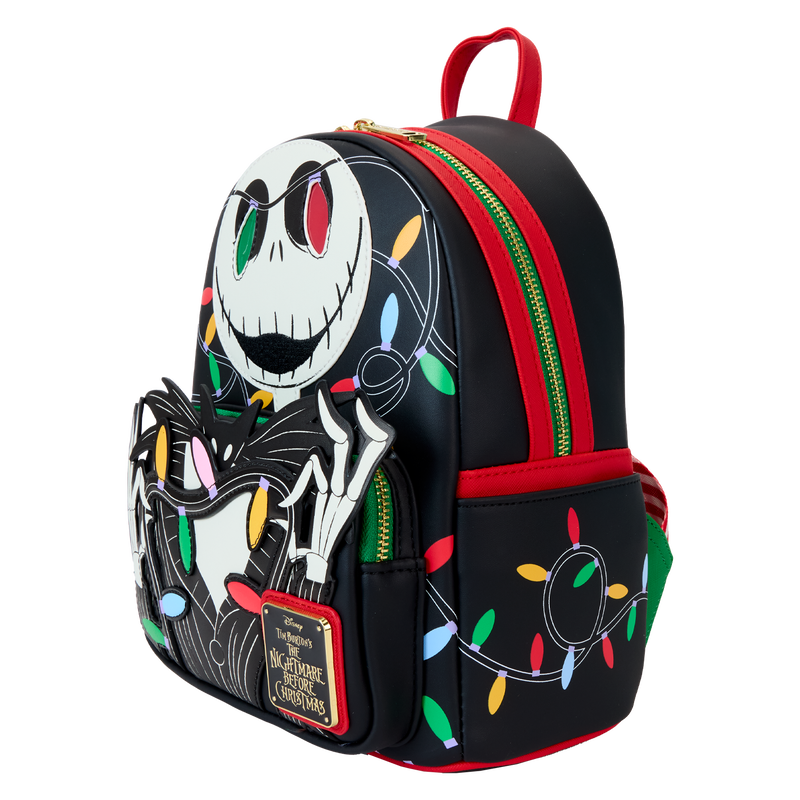 Loungefly Disney The Nightmare Before Christmas Jack Wrapped In Lights Light Up Glow Mini Backpack - Leo's Treasure Box