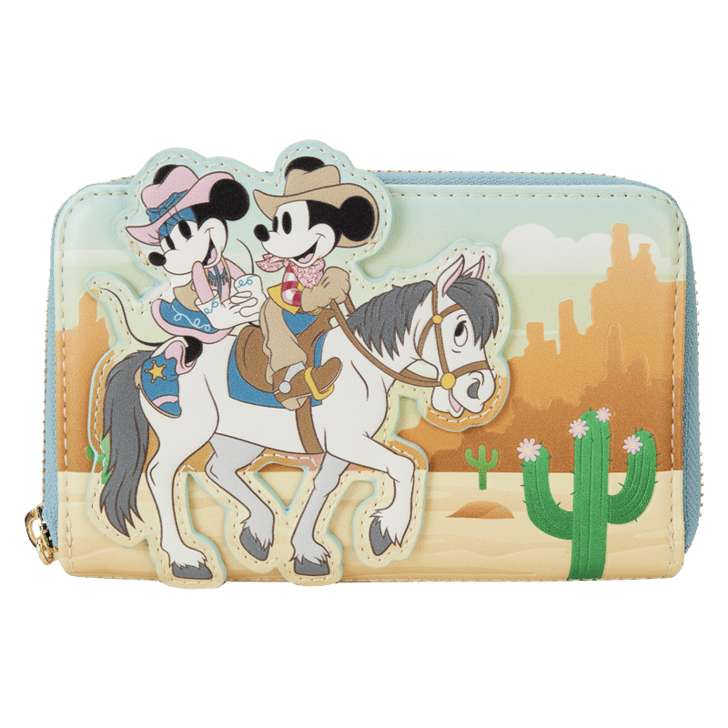 Loungefly Disney Western Mickey & Minnie Zip Around Wallet - Leo's Treasure Box