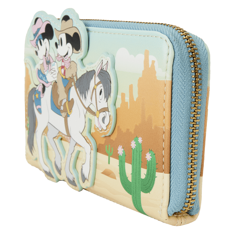 Loungefly Disney Western Mickey & Minnie Zip Around Wallet - Leo's Treasure Box