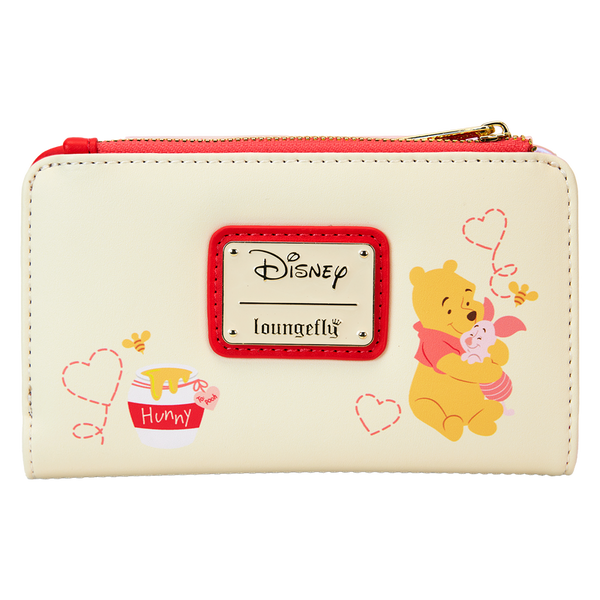 Loungefly Disney wallet showcasing Pooh and Piglet sharing a sweet love letter illustration, a heartfelt accessory for any fan.