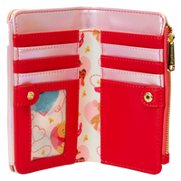 Whimsical Loungefly bifold wallet with Winnie The Pooh and Piglet surrounded by a love letter motif, capturing the warmth of friendship